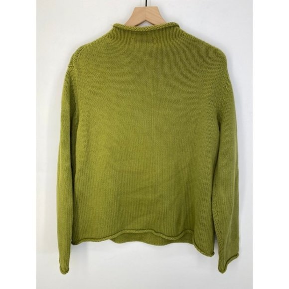 J. Crew Mock Neck Long Sleeve Sweater Green Size M - Picture 2 of 5